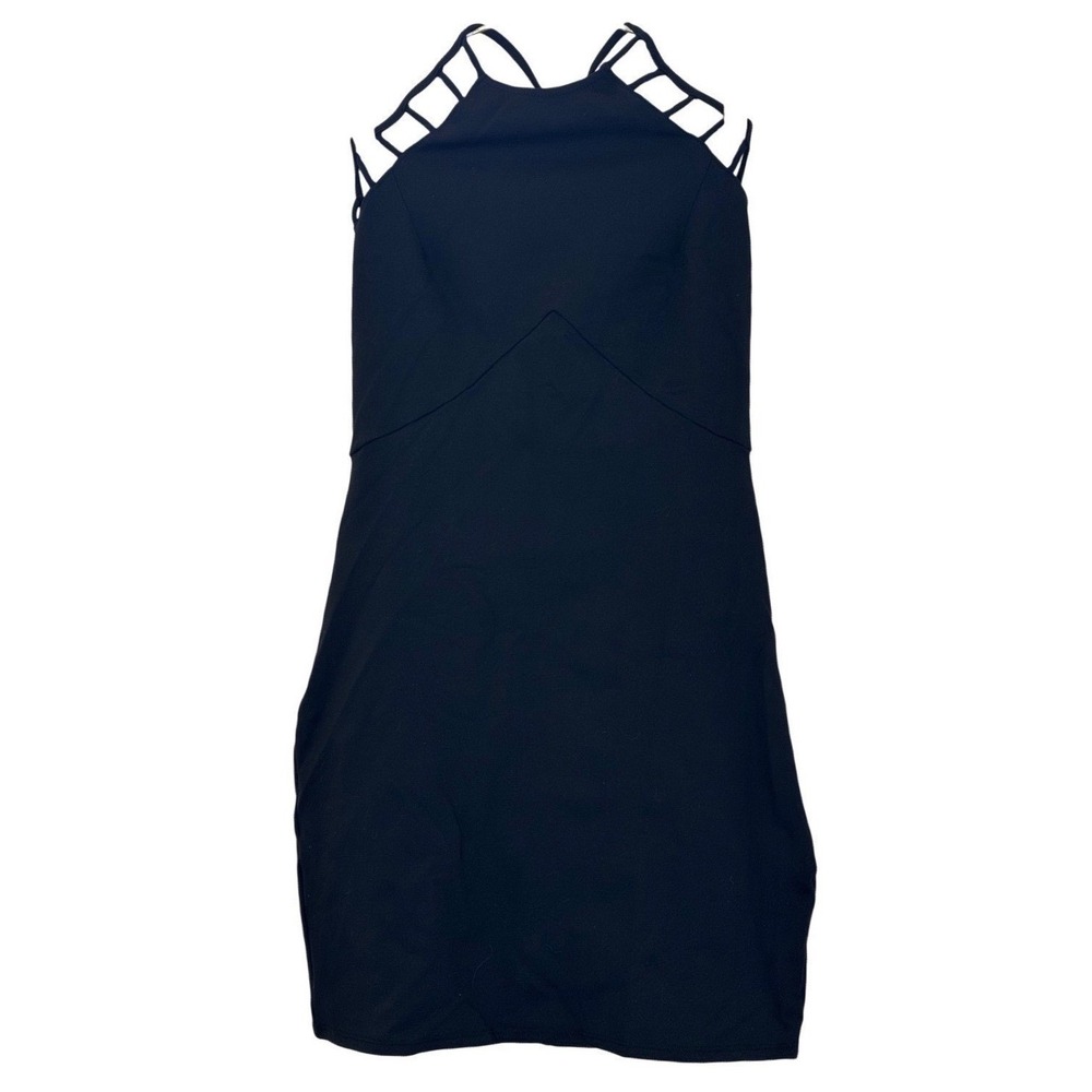 Free People Black Cutout Halter Mini Dress Strappy Open Back Bodycon - Picture 4 of 7
